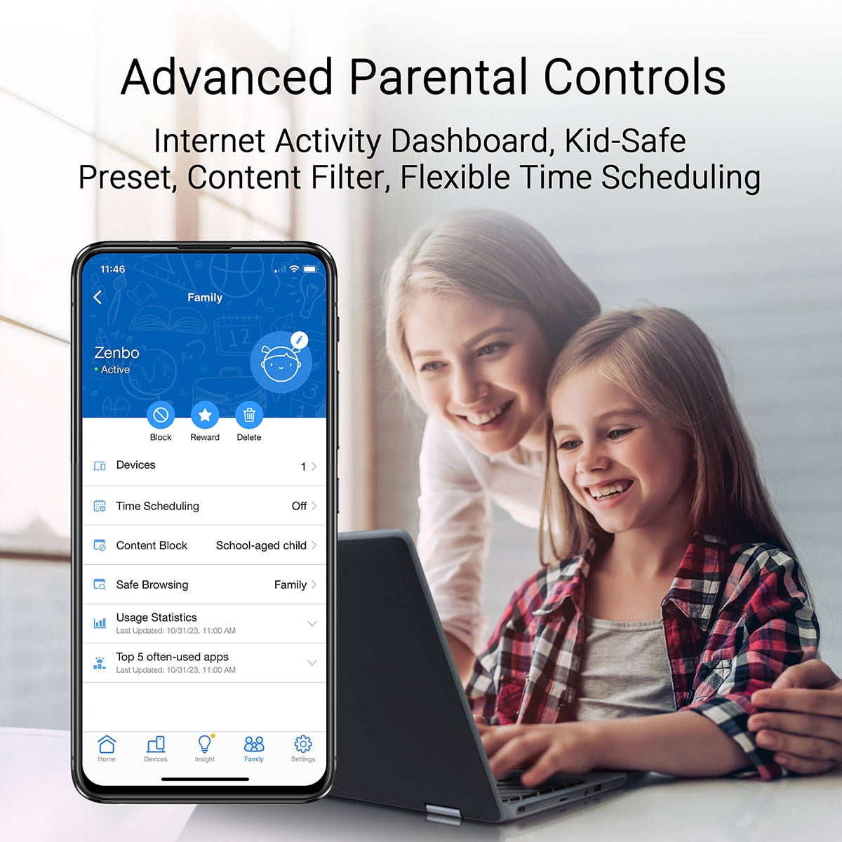 ASUS ZenWiFi BT6 Tri-Band WiFi 7 Mesh, 5800 sq ft, 2-pack, 2.5G WAN, Subscription-Free Security & Parental Controls