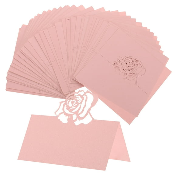 50 Pcs Blank Place Cards Table Tent Pink Ornaments Supply Decoration Baby