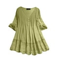 thumbnail image 5 of Uhndy Fall Women's Plus Size 3/4 Sleeve V Neck Top Casual Tunic Top Loose Top Plus Size Robe Gypsy Shirt Top Thin Pullover Top Size S-5XL, 5 of 6