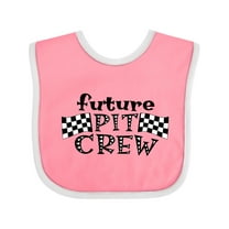 Inktastic Future Pit Crew Racing Flags Boys or Girls Baby Bib