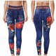 thumbnail image 2 of Mujeres Moda Casual Floral Impreso Cintura alta Imitación Denim Leggings Elasticidad Lápiz Pantalones Pantalones Pompotops  ulkah943840, 2 of 9