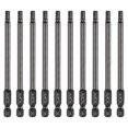 thumbnail image 1 of Uxcell 10pcs Hex Head Wrench Drill Bit 4mm(H4) Métrico 1/4" Hex Shank 4"(100mm) Longitud, 1 of 7
