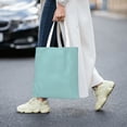 thumbnail image 6 of YFYANG Reusable Cotton Canvas Tote Shopping Bag, Cyan Washable Portable Grocery Bag for Daily Travel, 6 of 8