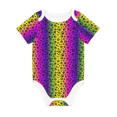 

Coaee Animal Paw Rainbow for Soft Cotton Baby Short-Sleeve Bodysuit Baby Girls Boys Bodysuit Romper