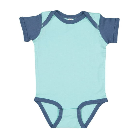 Rabbit Skins, Baby Soft Short-Sleeve Bodysuit , Chill Indigo, 6 Months