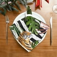 thumbnail image 2 of GZHJMY Cloth Dinner Napkin Tiger Summer Leaves Black Stripes Kitchen Decor for Cocktail Gathering Party Holiday 1 Pack 20" × 20", 2 of 6