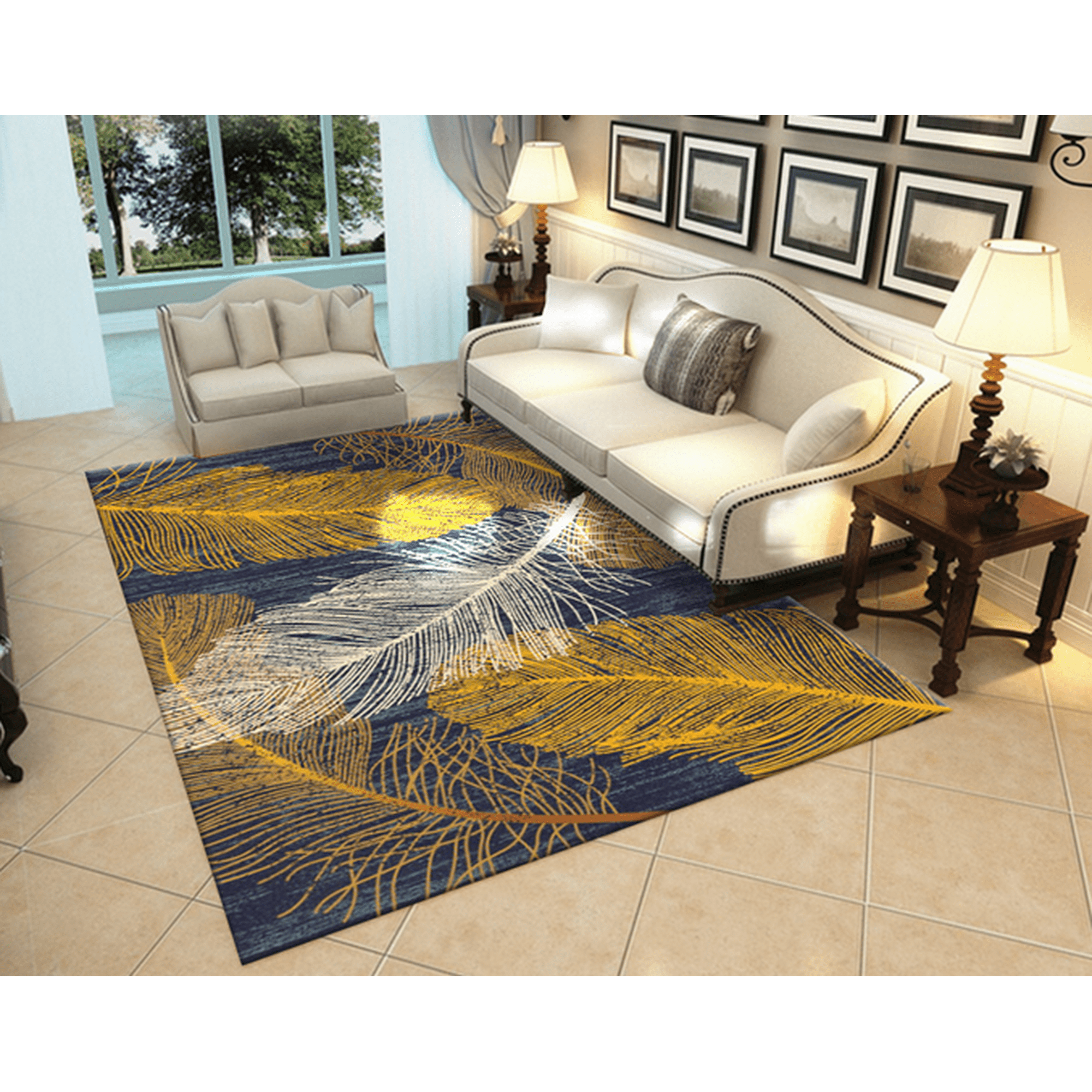 4 Sizes Leaf Printed Floor Carpet Soft Area Rug Non Slip Mat For Home Living Room Bedroom Decor Walmart Canada