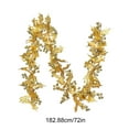 thumbnail image 3 of 72 Inch Gold Christmas Rattan Garland with Berries | 6ft Artificial Leaf Vine Decor for Wall Hanging | Indoor Outdoor Home Decorations, 3 of 6