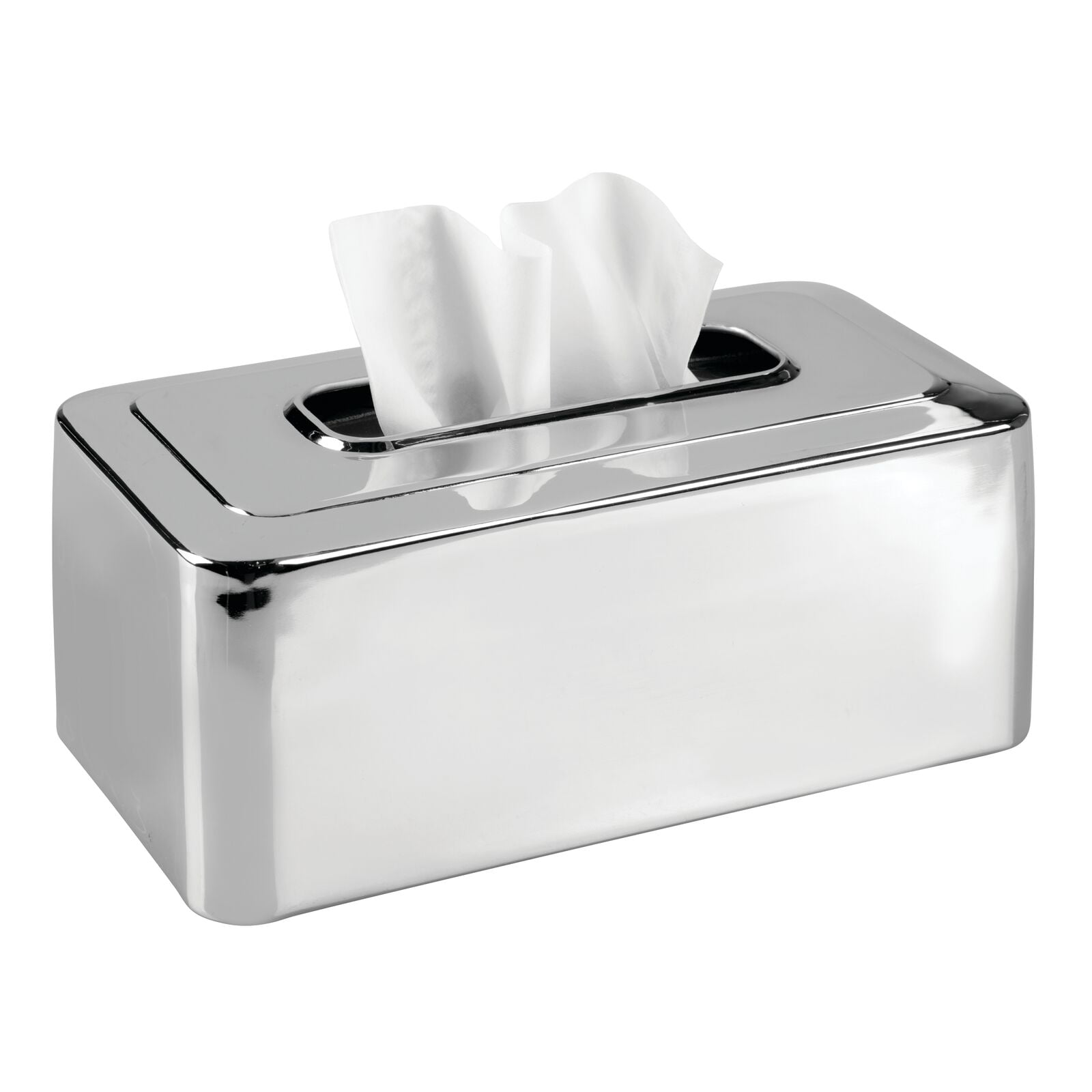 mDesign Metal Modern Tissue Box Cover Decorative Rectangular Facial