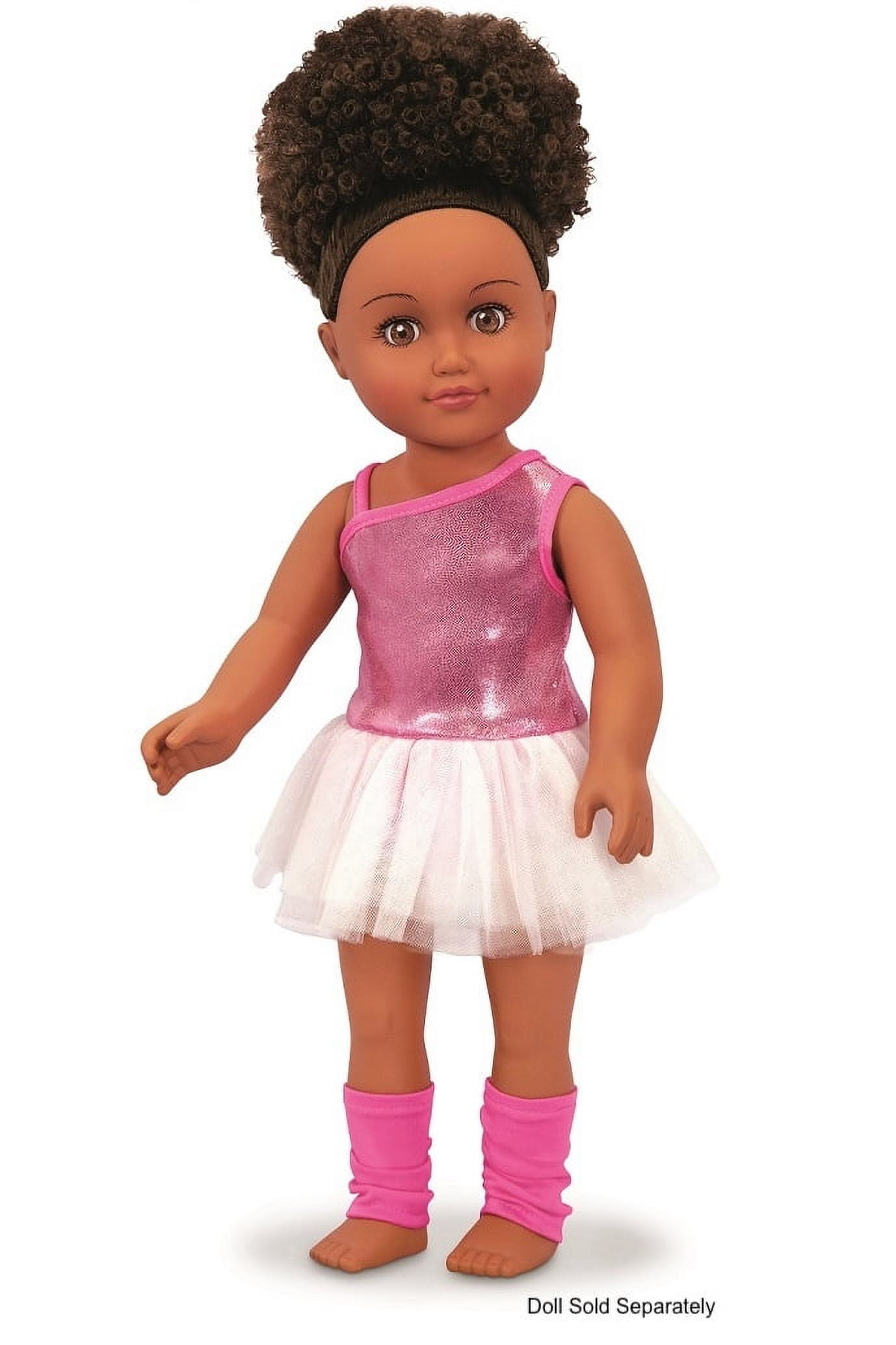 My Life As Ballerina Fashion Set for 18-inch Doll, 3 Pieces Included, Dark Pink with Light Pink Trim