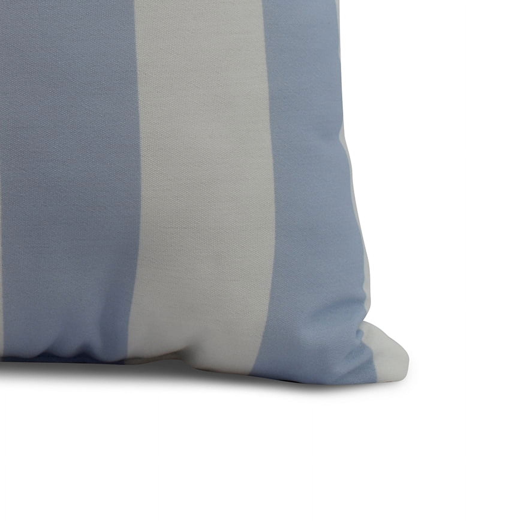 Simply Daisy, 18" x 18" Rugby Stripe, Stripe Print Outdoor Pillow, Blue