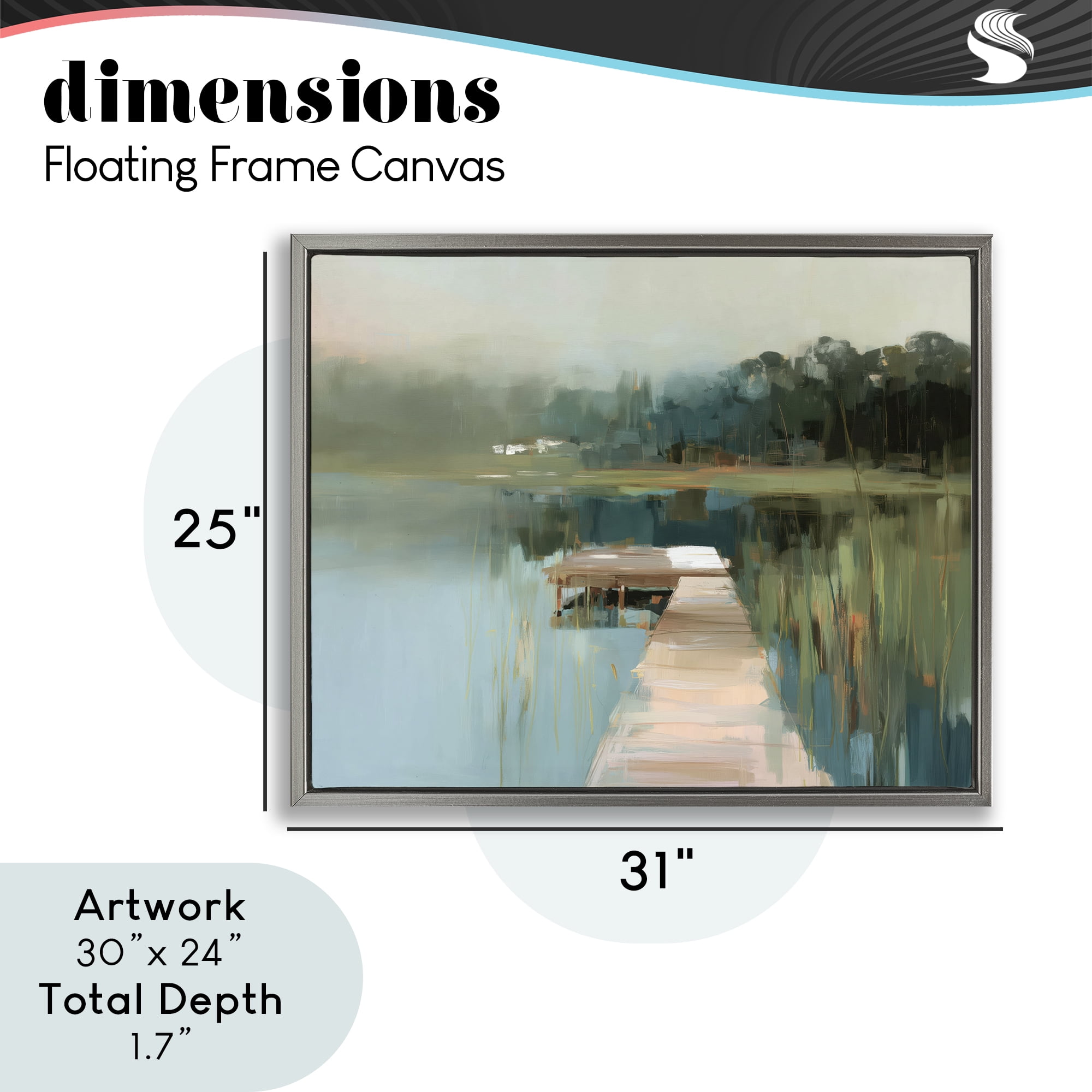 Stupell Industries Marsh Pier Abstraction Gray Framed Floater Canvas Wall Art, design by Kim Curinga