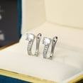 thumbnail image 4 of Silver Rhinestones Hoop Stud Earrings For Women Valentine for Women Pressure Earrings Quirky Earrings Earrings for Women Hoops Hoop Earrings Large Stud Earrings for Women Funky Earrings Earrings for, 4 of 4