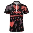 thumbnail image 7 of YUEHUA Mens Valentine's Day Polo Shirts Quick Dry Short Sleeve Heart Print Golf T Shirt Performance Moisture Wicking Casual Workout, 7 of 7