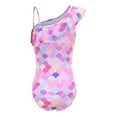 thumbnail image 5 of 4-12Years Big Little Girls Mermaid scales One-Piece Swimsuits One Shoulder Ruffle Swimwear Bathing Suit UPF 50+, 5 of 14