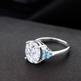 thumbnail image 4 of Gem Stone King 925 Sterling Silver Swiss Blue Topaz Ring Set with Oval Moissanite (5.46 Cttw) (Size 7), 4 of 4