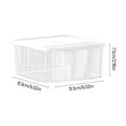thumbnail image 3 of Stackable Clear Plastic Food Storage Container with Lid - 3 Sizes (6"x6"x3", 7"x7"x3.5", 8.5"x8.5"x4") | Refrigerator Organizer for Snacks, Nuts, Fruits | Kitchen & Pantry Storage Box | White, 3 of 7