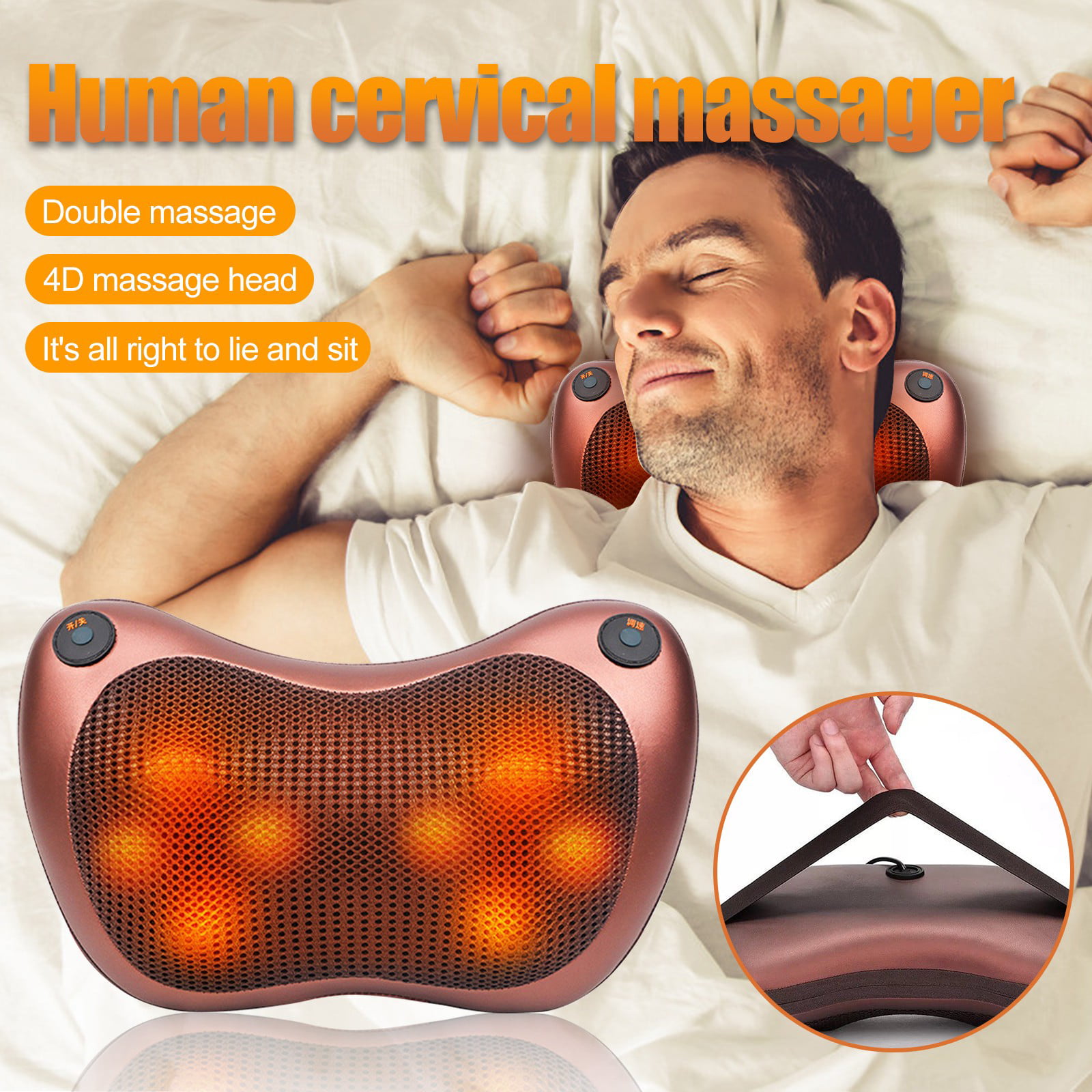 KOMFOTT Shiatsu Back Neck Massager with Heat, Kneading Massage Pillow for Muscle Pain Relief