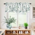 thumbnail image 5 of 3 Piece Kitchen Curtains and Valances Set Sage Green Botanical Cafe Curtains 24 Inch Length Watercolor Spring Floral Summer Leaf Valance & Tier Curtain for Living Room Bedroom 54"x18"+27"x24"*2, 5 of 6