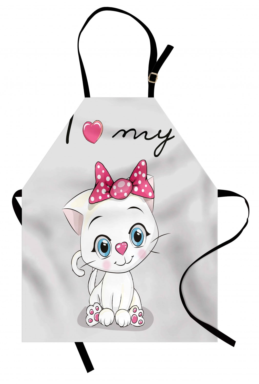 Kitten Apron Cute Cartoon Domestic White Cat Pink Cheeks Fluffy I Love My Pet Themed Print Unisex Kitchen Bib Apron With Adjustable Neck For Cooking Baking Gardening Grey White Pink By Ambesonne Kitten Apron Cute Cartoon Domestic White Cat Pink Cheeks Fluffy I Love My Pet Themed Print Unisex Kitchen Bib Apron With Adjustable Neck For Cooking Baking Gardening Grey White Pink By Ambesonne