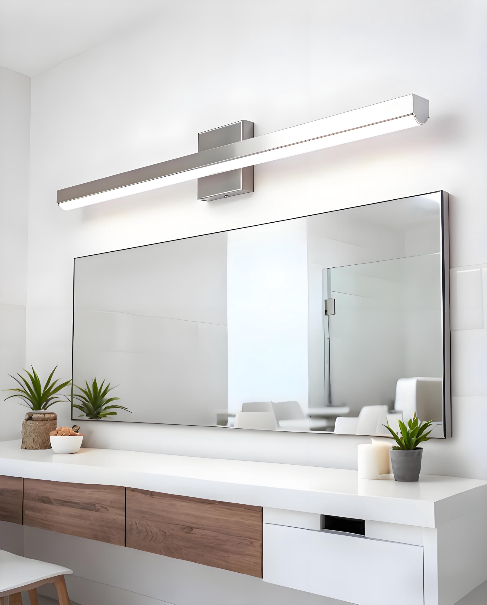 Goozegg 36 inch Bathroom Vanity Lights, 3CCT Modern LED Vanity Lighting Fixtures, 24 Watt, Nickel