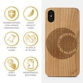thumbnail image 4 of Case Yard Wooden Case Outside Soft TPU Silicone, Slim Fit Shockproof Wood Protective Phone Cover for Girls Boys Men and Women, Supports Wireless Charging Moon with Sun Design case for iPhone-XS-Max, 4 of 7