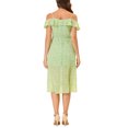 thumbnail image 4 of INSPIRE CHIC Women's Spaghatti Straps Ruffled a-Line Midi Floral Dresses S Light Green, 4 of 5