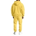 thumbnail image 6 of Delconic Mens Hoodie and Jogger Set Two Piece Tracksuit Full Zip Sweatshirt Drawstring Pants Casual Athletic Outfit Yellow 3XL, 6 of 7