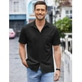 thumbnail image 3 of COOFANDY Mens Untucked Shirts Short Sleeve Button Up Shirts Wrinkle-Free Casual Stretch Dress Shirts, 3 of 9