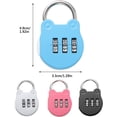thumbnail image 2 of 4 Pack 3 Digit Luggage Locks, Small Suitcase Padlock Airplane Code Lock Combination Lock for Outdoor Luggage Travel Suitcase Gym Locker Bag (4 Colors), 2 of 4