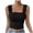 Black, variant on Lixiuxyad Tank Tops for Women Women's Solid Color Fashionable Sleeveless Open Navel Square Neck Shoulder Strap Vest Top