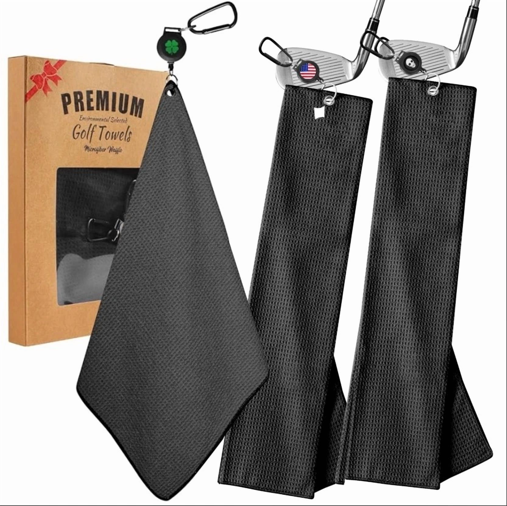 CIRCLE- Golf Towels With Magnetic Carabiner 16X16 Inch Microfiber