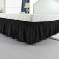 thumbnail image 6 of REGALWOVEN Bed Skirt Polyester Elastic Wrap Around Dust Ruffle, Queen Black, 6 of 7