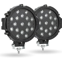 7 Inch Round LED Offroad Lights, 51W Fog Driving Led Spot Lights Work Lamp Roof Bumper for Trucks ATV SUV Jeep Boat tractor, Pack of 2, Black