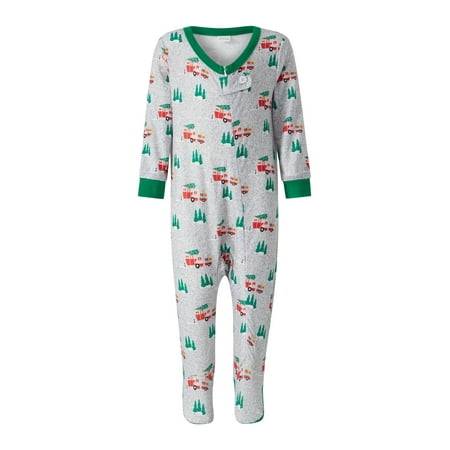 

Listenwind Christmas Family Matching Pajamas Set Christmas Classic Elements Pattern Long Sleeve Crew Neck Tops and Stretch Casual Pants Set/ Baby Romper Spring Autumn Adult/ Kids/Baby Sleepwear