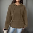 thumbnail image 2 of WEAIXIMIUNG Chandails en Molleton pour Femmes Sans Capuche avec Graphiques Mode Décontractée Couleur Unie Pull Ample à Manches Longues Patchwork, 2 of 6