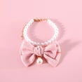 thumbnail image 5 of 1Pcs Cute Girl Cat Collar, Fancy Dog Pearl Necklace Collars Adjustable Pearl Dog Cats Collars with Big Bows for Small Dogs and Cats, Pink + White + Black, 5 of 6