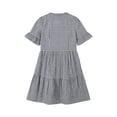 thumbnail image 4 of Mini Dresses for Women V Neck Short Sleeve Dresses Beach Resort Style Lightweight Breathable Striped Print Tiered Hem With Pockets Dresses, 4 of 4