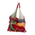 thumbnail image 2 of Bolso tote para mujer, diseño estético, tejido de punto, bolso de hombro moderno para picnic o trabajo. Rojo, 2 of 9