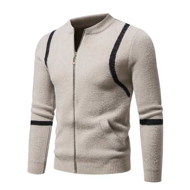 Primavera y otoño de los hombres Nuevos hombres jóvenes Prendas de punto Slim Fit Cuello redondo Suéter Suéter Camisa de fondo de color sólido informal Suéter de gran tamaño Pompotops oipoqjl39984