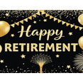 thumbnail image 4 of Golden Balloons Happy Retirement Banner Glitter Fireworks Black Background Celebration Decor for Retirement Party Indoor Event Decoration, 4 of 7