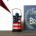 thumbnail image 4 of Decorative Candle Lantern Hanging Patriotic Decor, Rustic Metal Lantern Candle Holder American Flag Decorative Lantern Tabletop Lantern Indoor Outdoor Garden Patio July 4th Decoration 7.5" Tall (1), 4 of 7