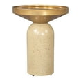 thumbnail image 5 of Cendre Side Table Gold & Beige End Table, Modern Style, Electroplated Iron round shape tabletop, Iron, Indoor Living, 5 of 9