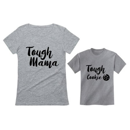 

Tough Mama Tough Cookie Mother & Son Daughter Matching Set Mom & Child Shirts Mom Gray X-Large / Child Gray 5/6