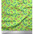 thumbnail image 1 of Soimoi Poly Georgette Fabric Dot,Blue & Pink Flower Floral Print Fabric by the Yard 42 Inch Wide, 1 of 1