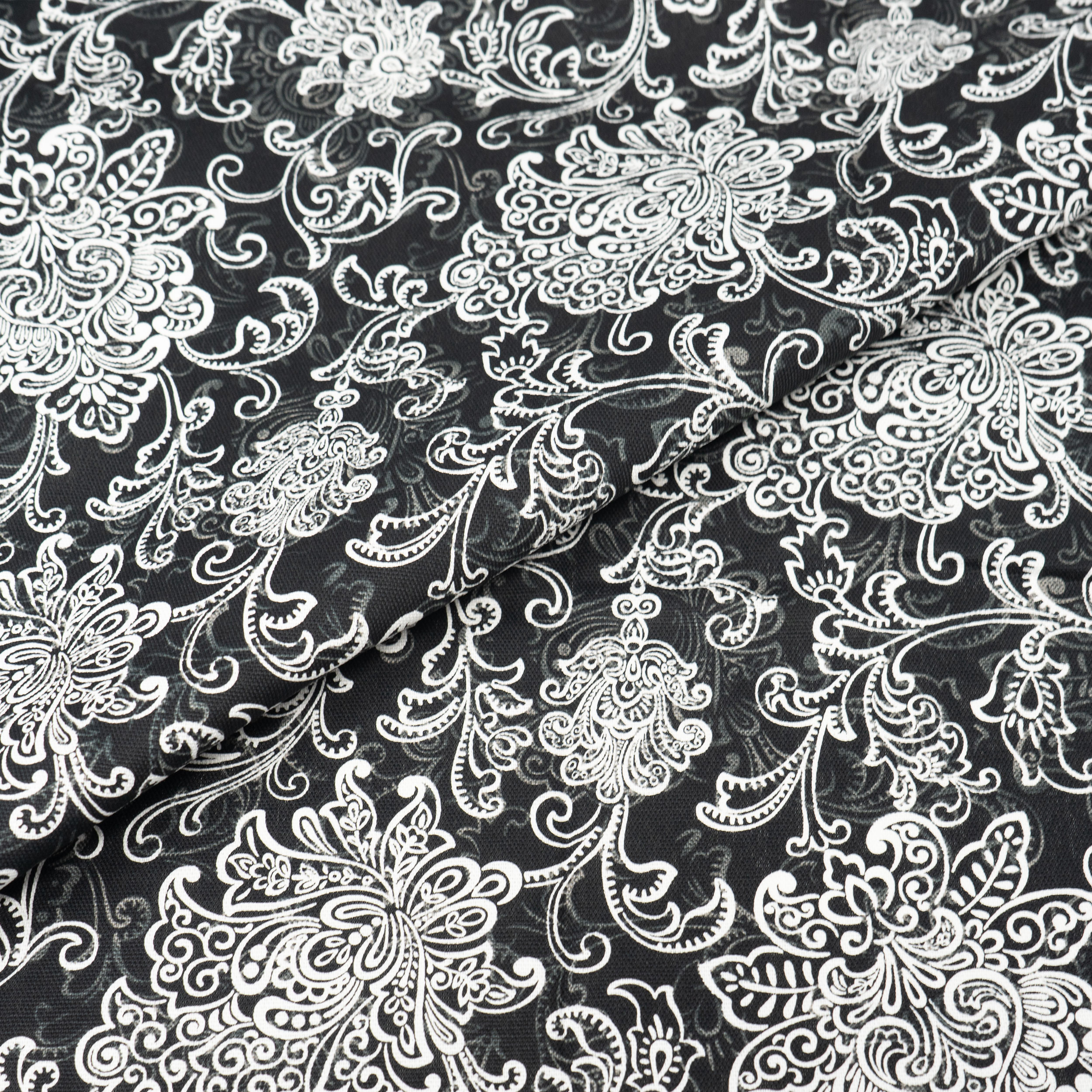 Waverly Inspirations 2 Yard Cut 100% Cotton Duck Print Fabric Scroll Black, 45" Wide for Quilting & Sewing