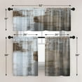 thumbnail image 4 of Brown Kitchen Curtains Grey White Window Curtains Valance and Tier Set 36 Inch, Contemporary Rod Pocket Short Tier Curtain, Abstract Art Small Cafe Curtains for Kitchen Decor, 4 of 6