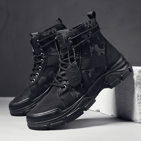 

SHENZHYIXINC Durable Wear-resistant Camouflage Men‘s High Top Winter Boots with Soft Suede Uppers for Outdoor Activities and Hiking