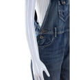 thumbnail image 5 of Feinuhan Womens Blue Denim Jean Straight Leg Distressed Pocket Bib Overalls, 5 of 6