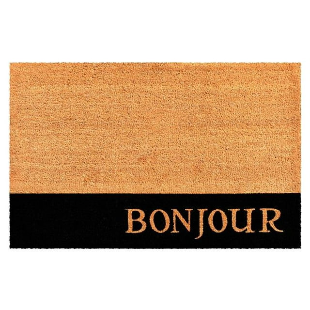 Calloway Mills 104823672 3 x 6 ft. Bonjour Black Stripe Rectangular Doormat, Natural